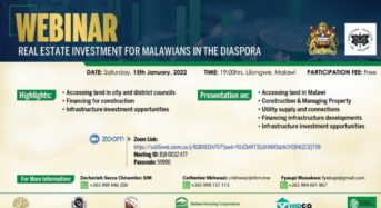 Malawi Foreign Affairs to engage Diaspora on Real Estate Investment this Saturday