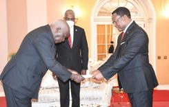 Zambia New Ambassador to Malawi Panji Kaunda presents letters to Chakwera