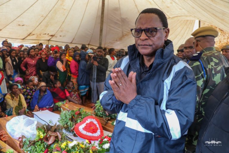 Sombre mood as President Chakwera attends funeral ceremony of cyclone victims