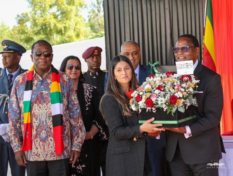 Chakwera and Mnangagwa Tour Conforz Macadamia Processing Plant in Thyolo
