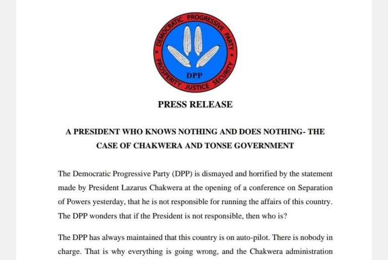 Unrepentant DPP goofs again, calling for President Chakwera resignation unrealistic and doesnt hold water