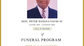 Former Cabinet Minister Fachi to be laid to rest this Saturday