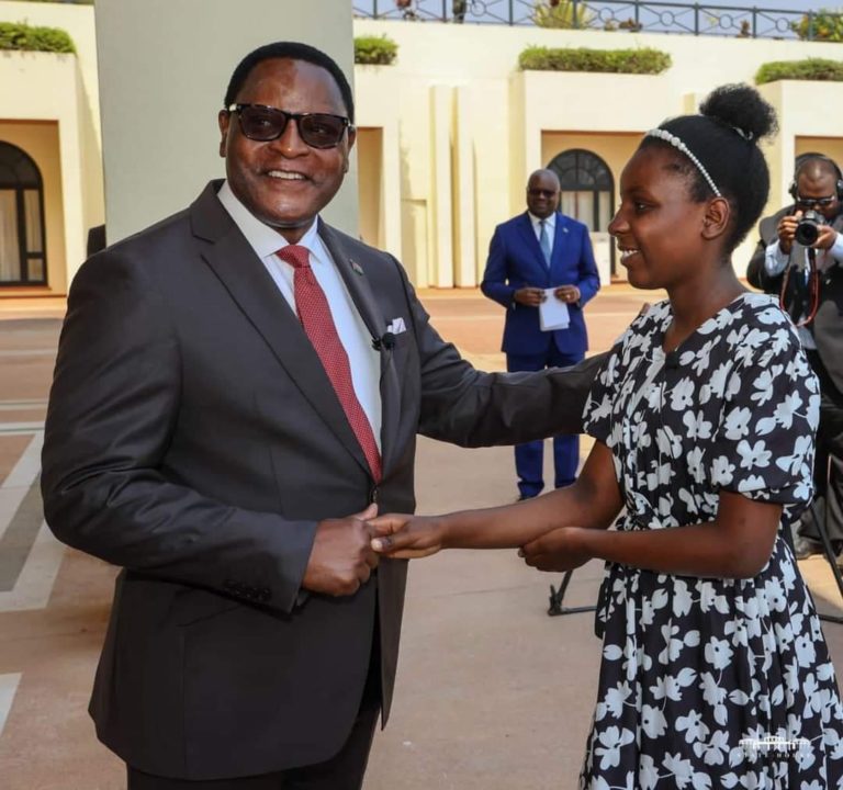Chakwera hosts 2023 PLSCE star Alinafe Chulu at Kamuzu Palace