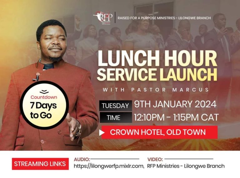 RFP Ministries Lilongwe Branch set to launch lunch hour services