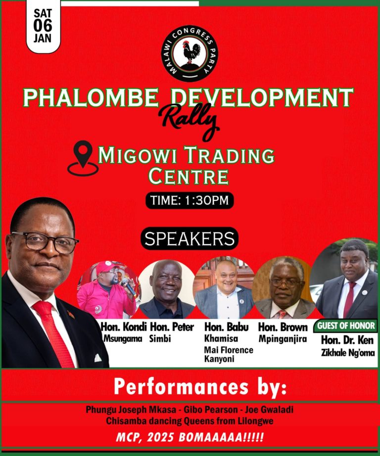 Zikhale back on the rally trail as the MCP train storms Phalombe this Saturday