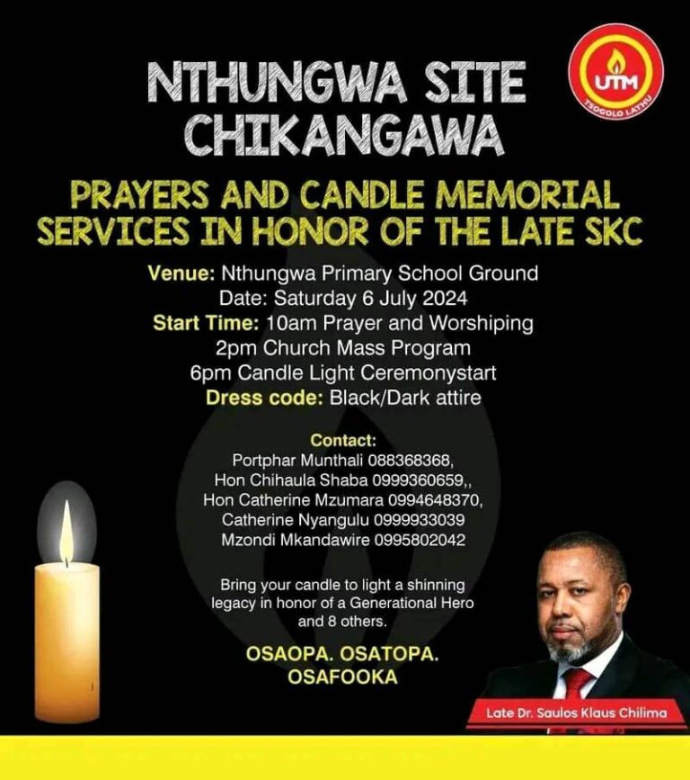 SKC candle light memorial vigil comes to Chikangawa on July 6, 2024