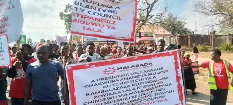 Residents protest poor road conditions in Blantyre