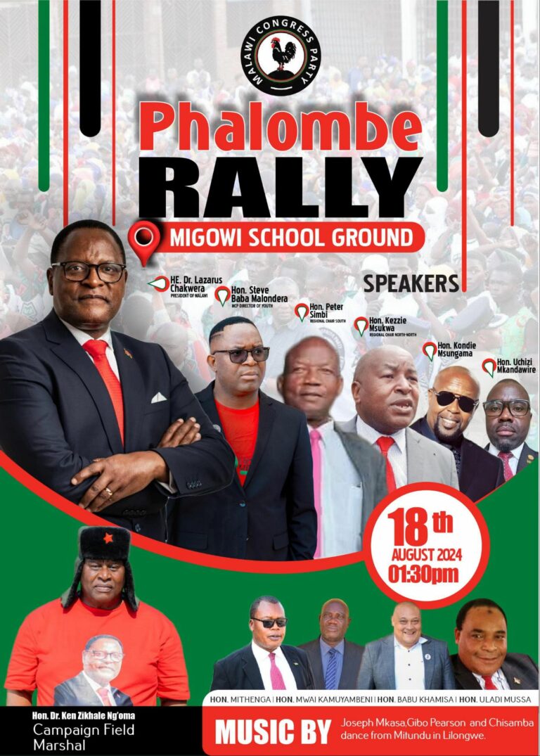 Campaign Field Marshal Zikhale in Phalombe for MCP Mega rally
