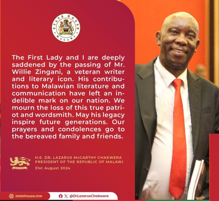Chakwera akhuza imfa ya Willie Zingani