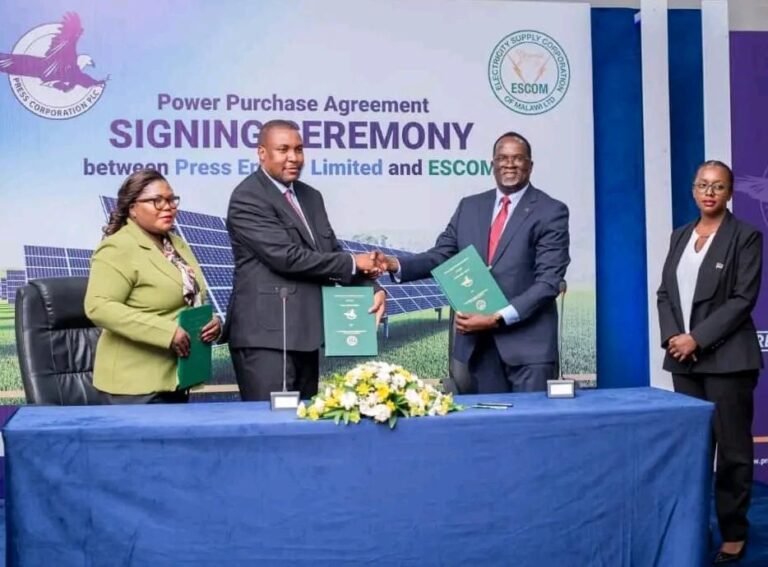 PCL partners with ESCOM to bring renewable energy to Malawi