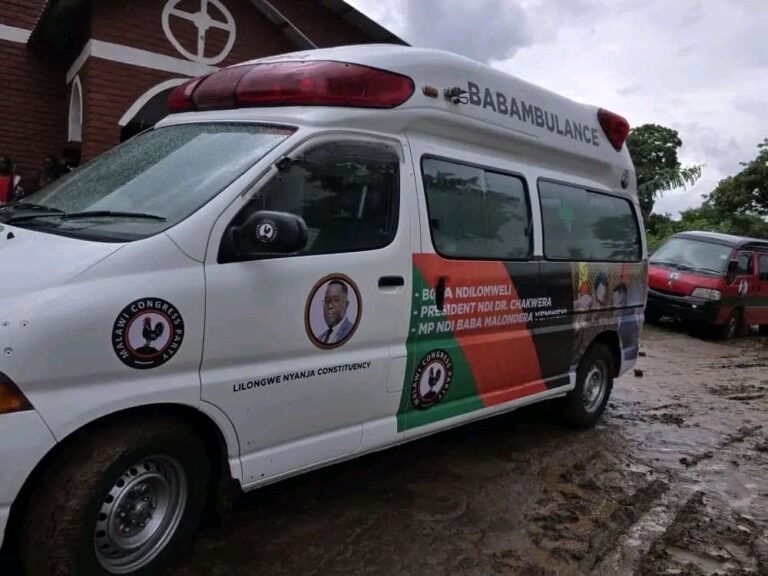 MCP Youth Director Malondera donates ambulance to Nyanja Health Centre