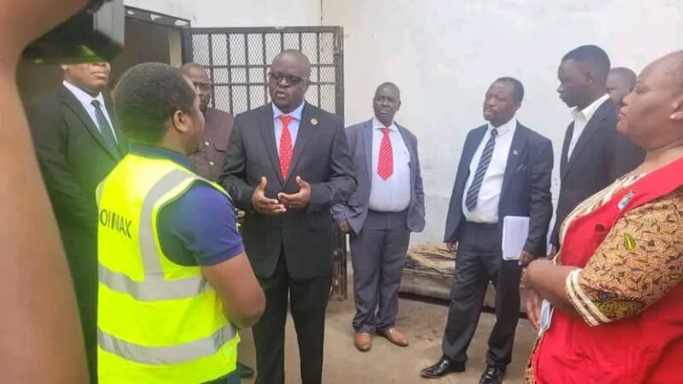Minister of Labour, Vitumbiko Mumba, conducts inspection at Top Max Malata in Njewa following closure over labour law violations