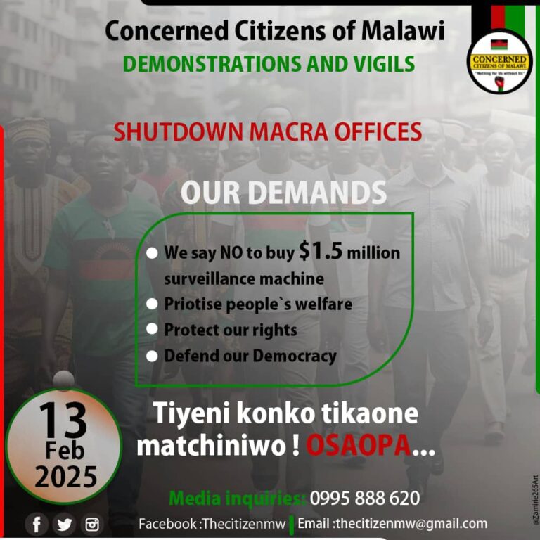 Malawi’s battle for privacy and democracy: February 13 protests against MACRA’s $1.5 million surveillance plan