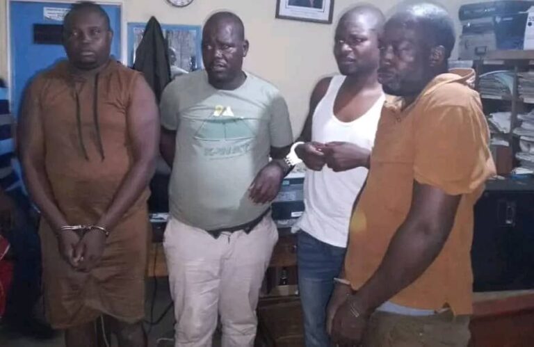 Four arrested for robbing. business man of K2.5 million