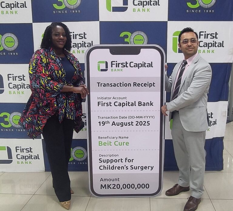 First Capital Bank Sponsors Beit-Cure Children’s Hospital Golf Tournament with K20 Million