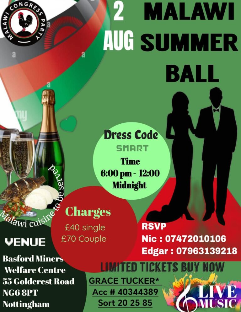 Malawi Summer Ball Set for Nottingham This Saturday