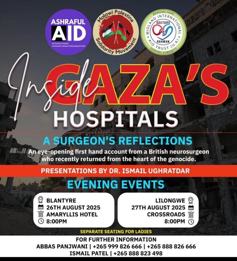 Malawi to witness stories of courage and compassion from Gaza’s Hospitals