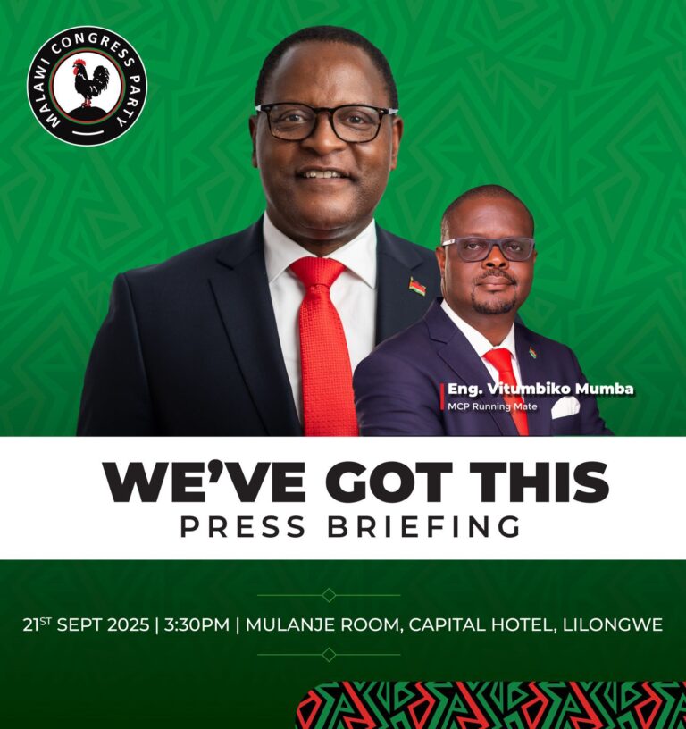 Vitumbiko to hold another Press Briefing Sunday afternoon