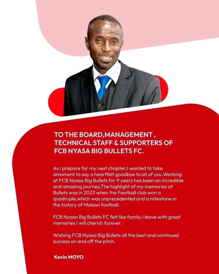 A legacy of success: Kevin Moyo bids farewell to FCB Nyasa Bullets