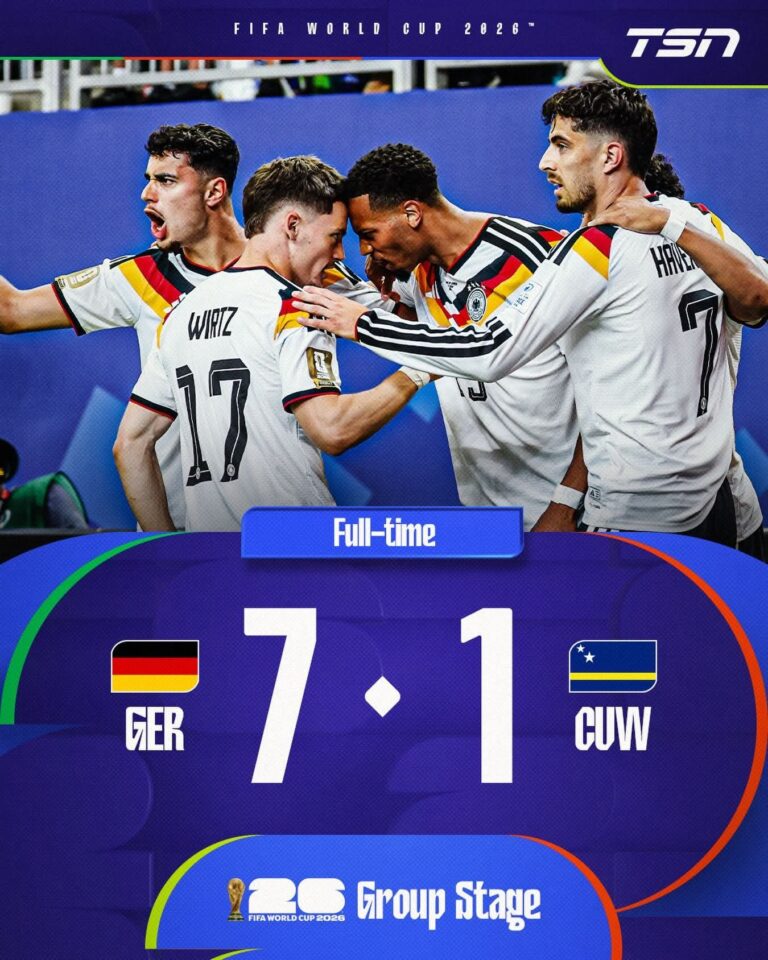Germany delivers dominant 7-1 victory over Curaçao at FIFA World Cup
