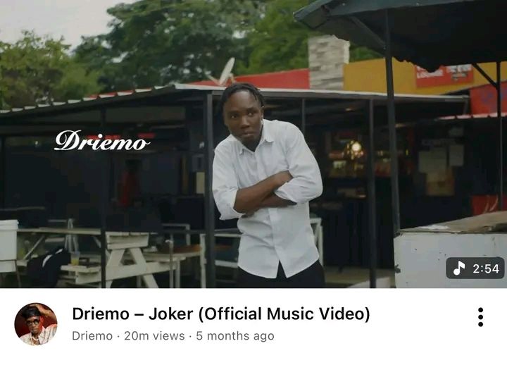 Driemo makes history as ‘joker’ hits 20 million youtube views in five months